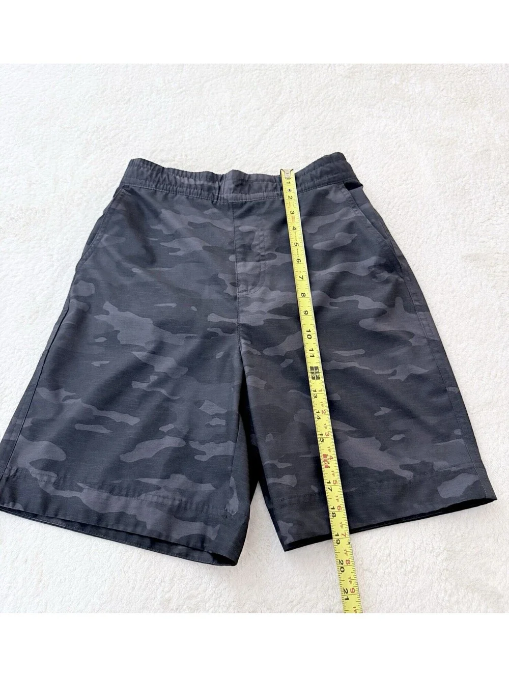 Wave Zone Swim Trunks Men S Gray Camo Board Shorts Lined Drawstring